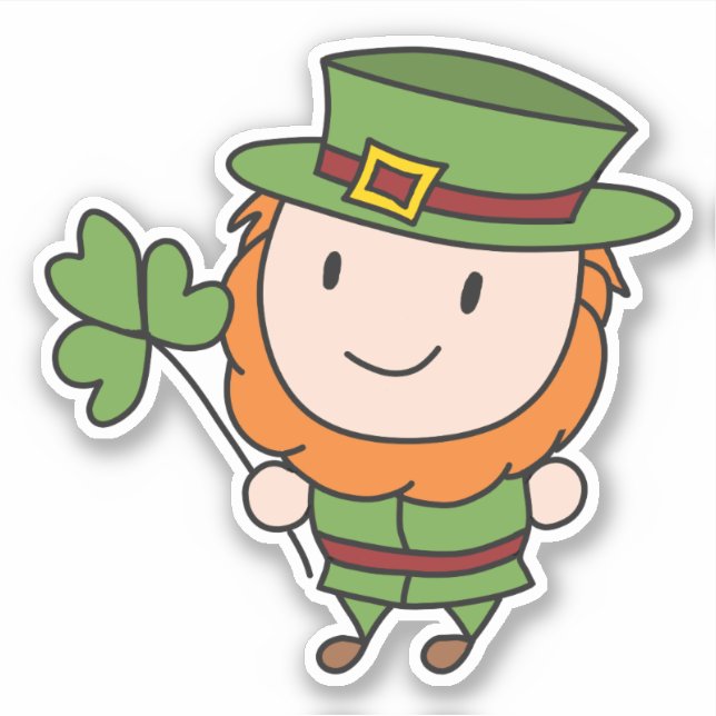 Pegatina Leprechaun (Anverso)