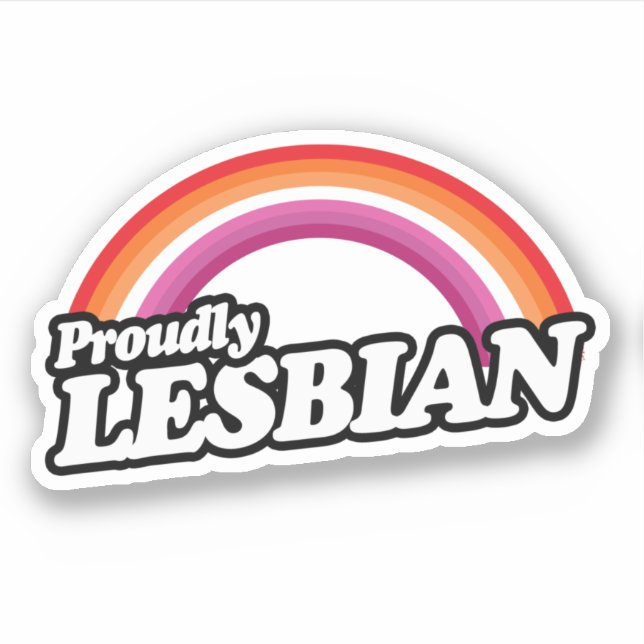 Pegatina Lesbiana y orgullosa (Anverso)