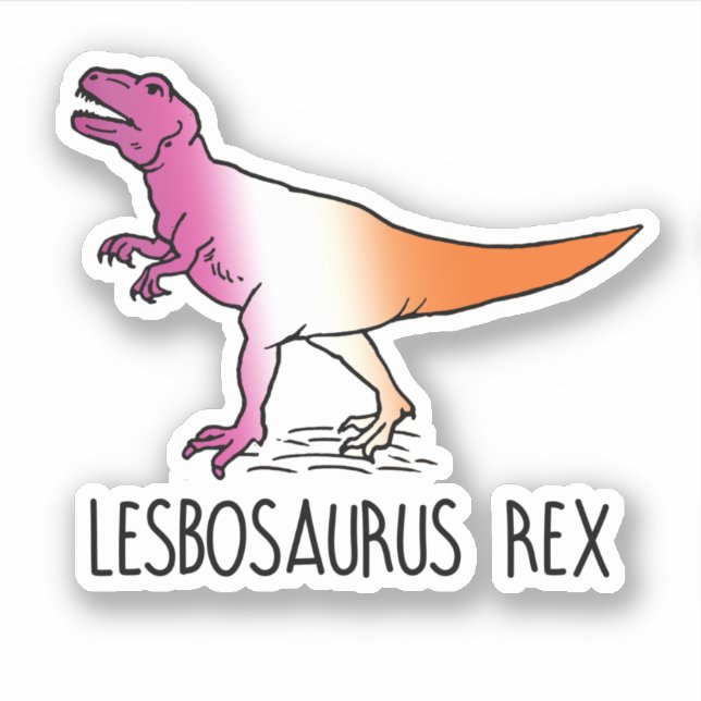 Pegatina Lesbosaurus Rex (Anverso)
