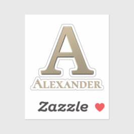 Pegatina Letra a monograma inicial