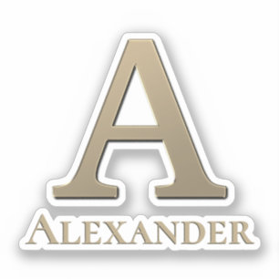 Pegatina Letra a monograma inicial