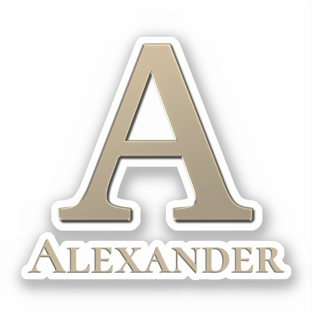 Pegatina Letra a monograma inicial (Anverso)