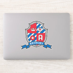 Pegatina Letra A nombre personalizado Anthony eagle knights