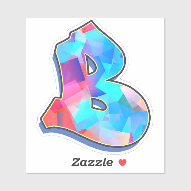 Pegatina Letra B _ Letra graffiti alfabeta (Hoja)