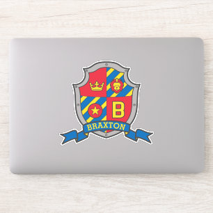 Pegatina Letra B nombre personalizado Braxton lion knights