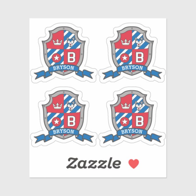 Pegatina Letra B nombre personalizado Bryson escudo de los  (Hoja)