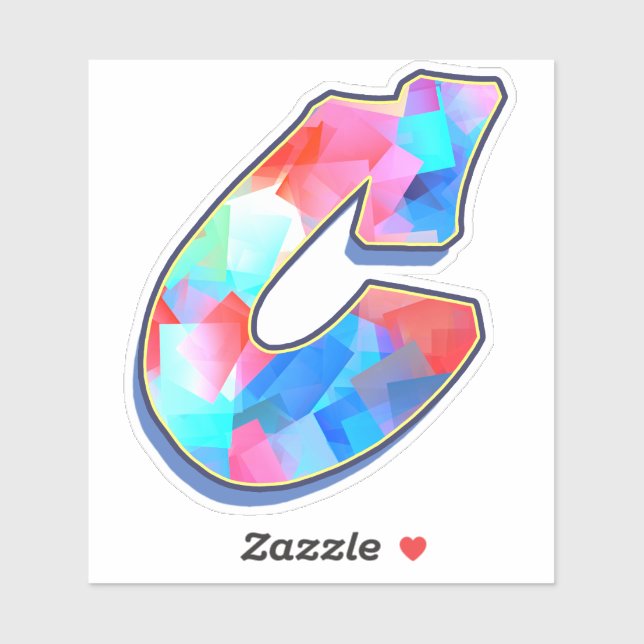 Pegatina Letra C _ letras de alfabeto graffiti (Hoja)