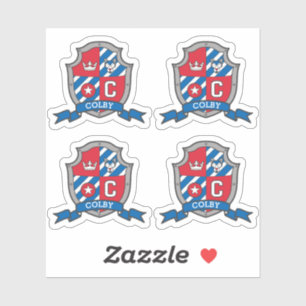 Pegatina Letra C nombre personalizado Colby wolf caballeros
