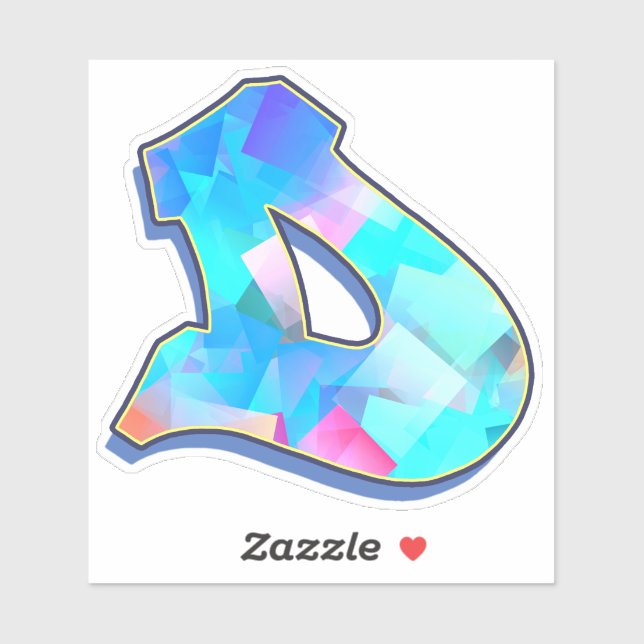 Pegatina Letra D _ Letra graffiti alfabeta (Hoja)