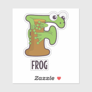 Pegatina Letra de alfabeto animal - F