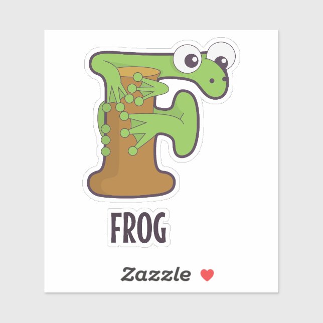 Pegatina Letra de alfabeto animal - F (Hoja)