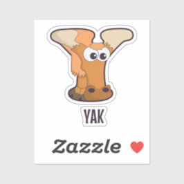 Pegatina Letra de alfabeto animal - Y (yak)