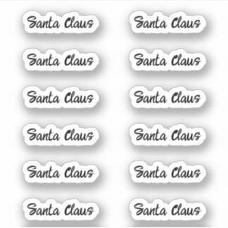 Pegatina Letra de broche firma Santa Claus con corte de bes