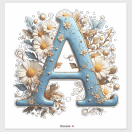 Pegatina Letra Decorativa A con Esmalte Azul
