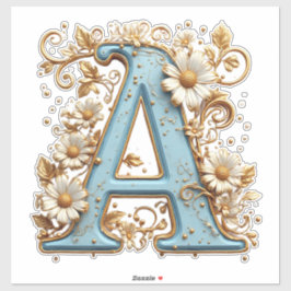 Pegatina Letra Decorativa A Con Esmalte Azul