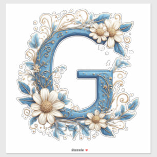 Pegatina Letra Decorativa G Con Esmalte Azul