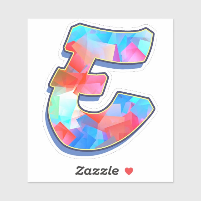 Pegatina Letra E _ Letra graffiti alfabeta (Hoja)