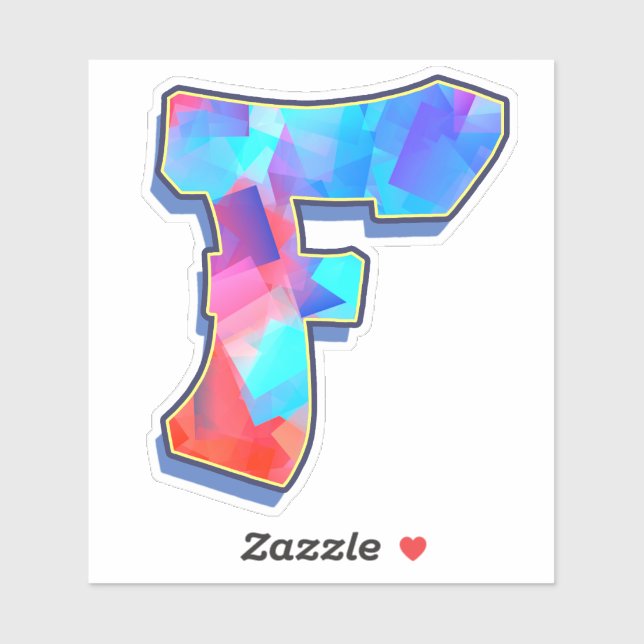 Pegatina Letra F _ Letras de alfabeto graffiti (Hoja)