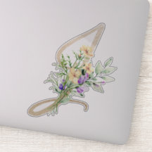 Letra falsa oro "J" acuarela Flores silvestres