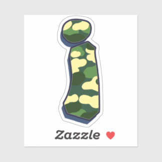 Pegatina Letra i - verde camo