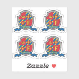 Pegatina Letra inicial F nombre personalizado escudo escudo