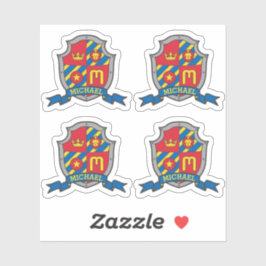 Pegatina Letra inicial M nombre personalizado escudo escudo