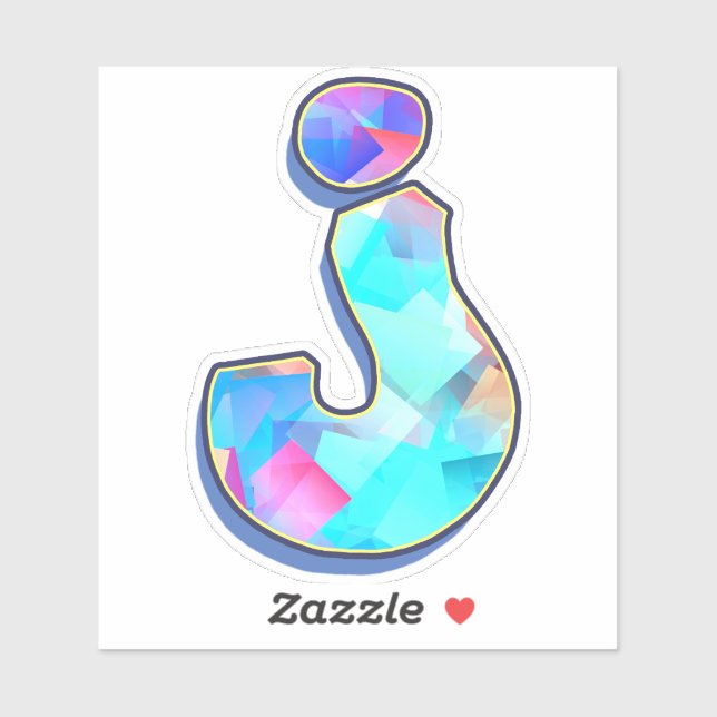 Pegatina Letra J _ letras de alfabeto graffiti (Hoja)