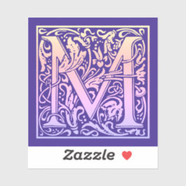 Pegatina Letra M Color Vintage Primera Letra Gradiente