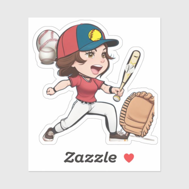 Pegatina letra monograma madre de ambos softbol béisbol (Hoja)