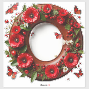 Pegatina 🐞 Letra O para regalos florales personalizados 🌸