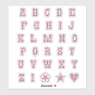 Pegatina Letra occidental del tema de letra rosa paisley le