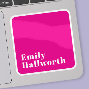 Pegatina Letra retro moderna y elegante   Rosa editable