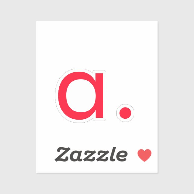 Pegatina Letra roja monograma inicial llana moderna (Hoja)