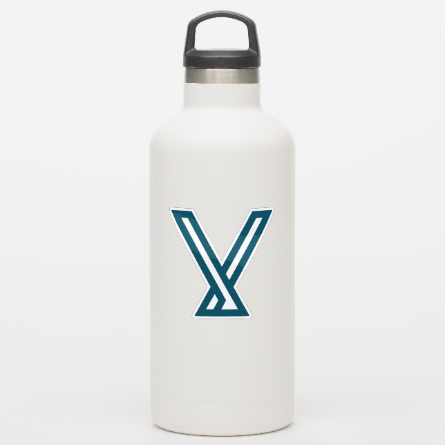Pegatina Letra V de montaña geométrica minimalista (Botella de agua)