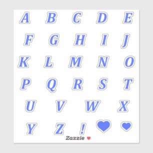 Pegatina Letras azules modernas   Letra alfabética monogra
