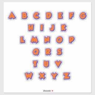 Pegatina Letras del alfabeto brillantes con bordes azules