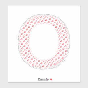 PEGATINA LETRAS FORMADAS POR CORAZONES