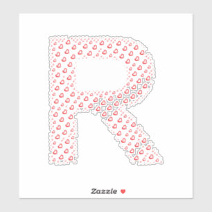 PEGATINA LETRAS FORMADAS POR CORAZONES