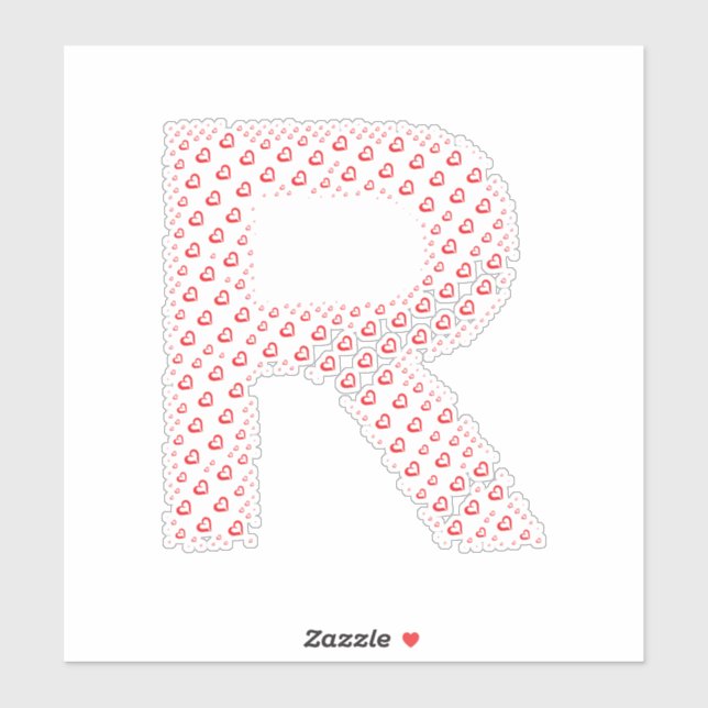 PEGATINA LETRAS FORMADAS POR CORAZONES (Hoja)