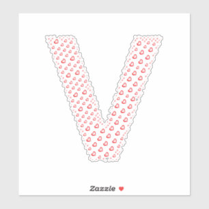 PEGATINA LETRAS FORMADAS POR CORAZONES