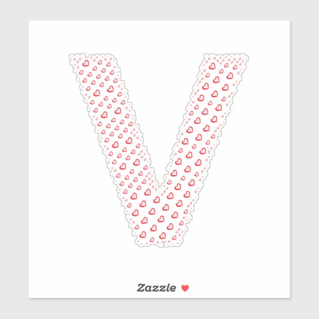 PEGATINA LETRAS FORMADAS POR CORAZONES (Hoja)