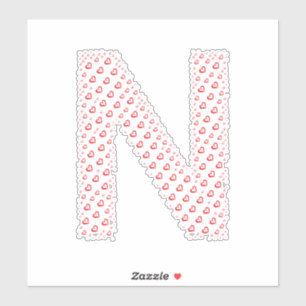 PEGATINA LETRAS FORMADAS POR CORAZONES