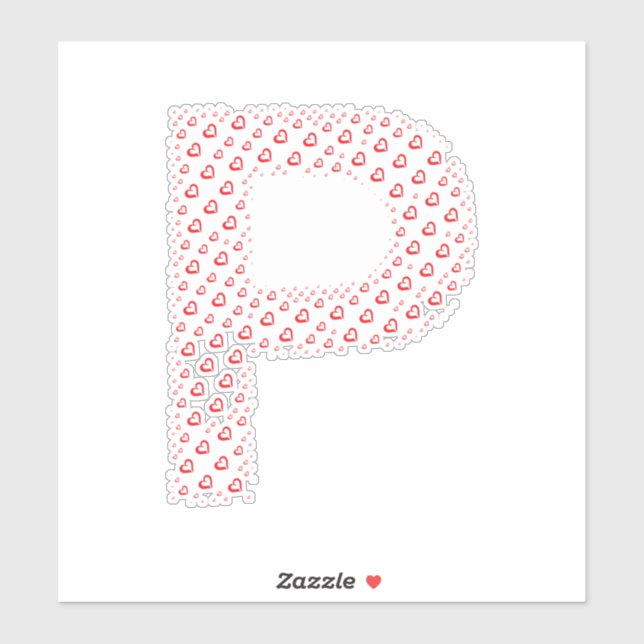 PEGATINA LETRAS FORMADAS POR CORAZONES (Hoja)