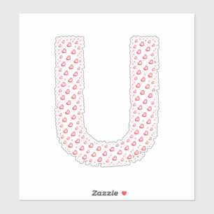 PEGATINA LETRAS FORMADAS POR CORAZONES