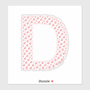 PEGATINA LETRAS FORMADAS POR CORAZONES