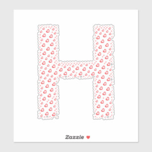 PEGATINA LETRAS FORMADAS POR CORAZONES