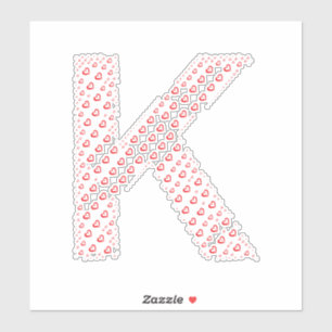 PEGATINA LETRAS FORMADAS POR CORAZONES