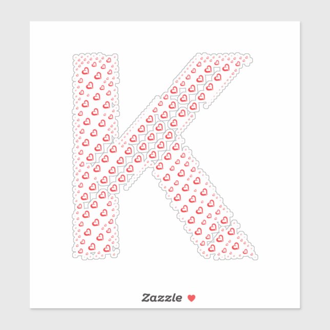 PEGATINA LETRAS FORMADAS POR CORAZONES (Hoja)