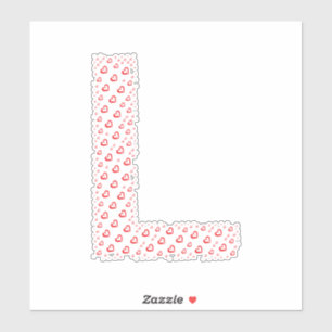 PEGATINA LETRAS FORMADAS POR CORAZONES