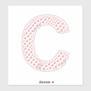 PEGATINA LETRAS FORMADAS POR CORAZONES